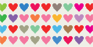 Julia Hearts - Needlepoint Canvas 3x6 18 Mesh