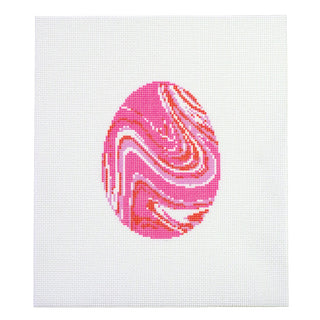Marbled Egg Needlepoint Canvas - Strawberry Smoothie