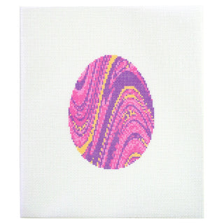 Marbled Egg Needlepoint Canvas - Purple Gumdrop