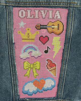 Pink Patch Canvas + Denim™ Needlepoint Jacket for Kids